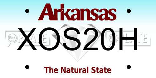 XOS20H Arkansas License Plate