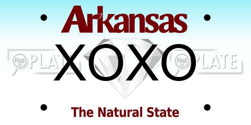 XOXO Arkansas License Plate