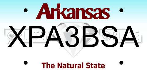 XPA3BSA Arkansas License Plate