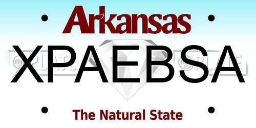 XPAEBSA Arkansas License Plate