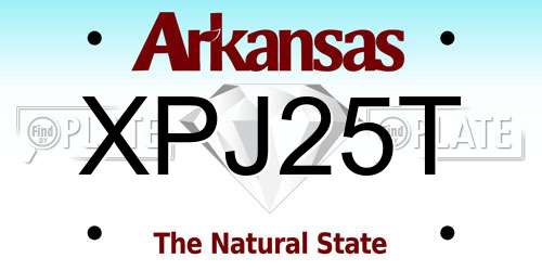 XPJ25T Arkansas License Plate