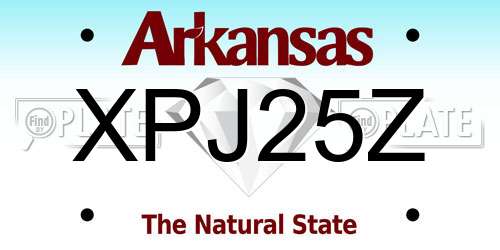 XPJ25Z Arkansas License Plate