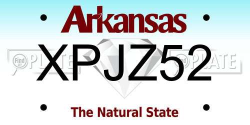 XPJZ52 Arkansas License Plate
