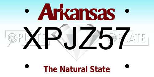 XPJZ57 Arkansas License Plate