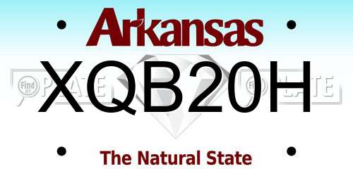 XQB20H Arkansas License Plate