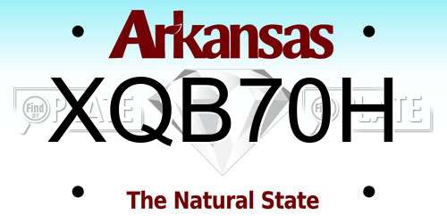 XQB70H Arkansas License Plate