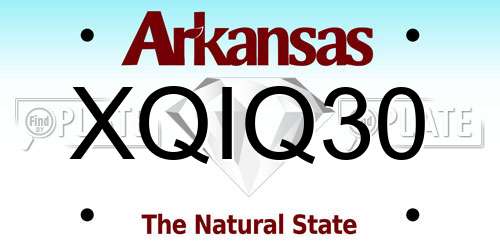 XQIQ30 Arkansas License Plate