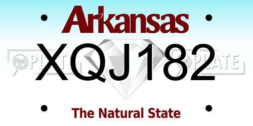 XQJ182 Arkansas License Plate