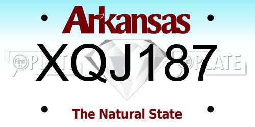 XQJ187 Arkansas License Plate