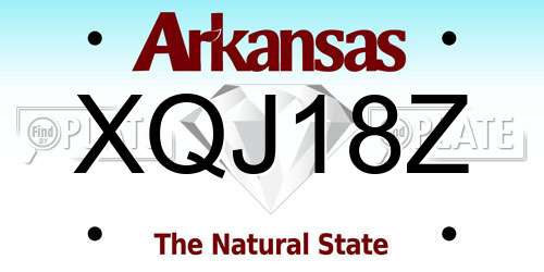 XQJ18Z Arkansas License Plate