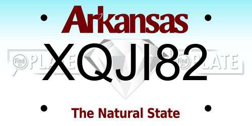 XQJI82 Arkansas License Plate