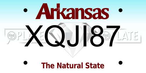 XQJI87 Arkansas License Plate