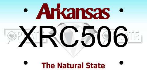 XRC506 Arkansas License Plate
