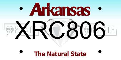 XRC806 Arkansas License Plate