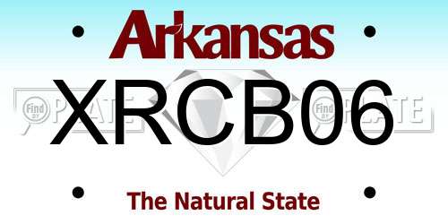 XRCB06 Arkansas License Plate