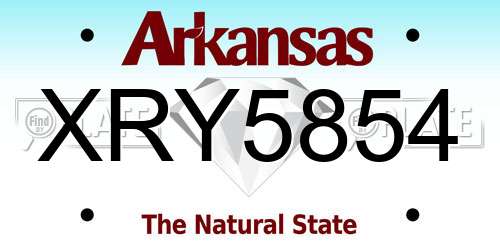 XRY5854 Arkansas License Plate