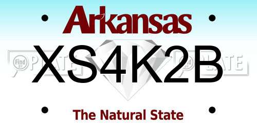XS4K2B Arkansas License Plate