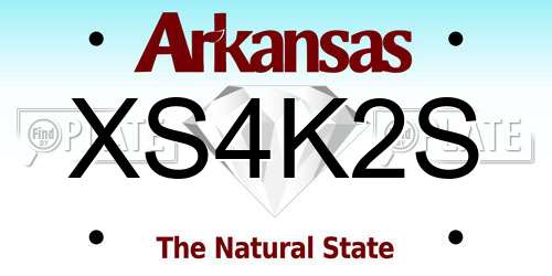 XS4K2S Arkansas License Plate