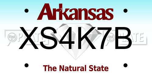 XS4K7B Arkansas License Plate