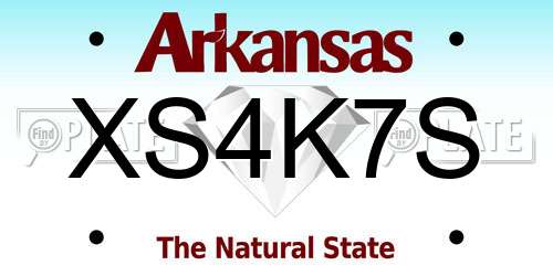 XS4K7S Arkansas License Plate