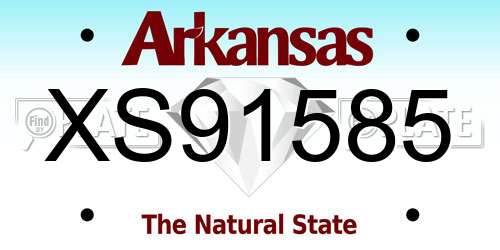 XS91585 Arkansas License Plate