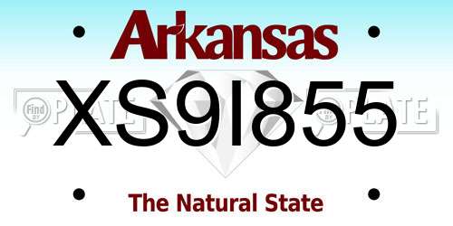 XS9I855 Arkansas License Plate