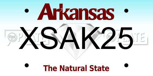 XSAK25 Arkansas License Plate
