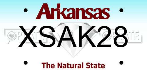 XSAK28 Arkansas License Plate