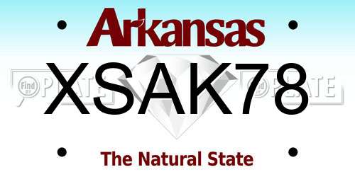 XSAK78 Arkansas License Plate
