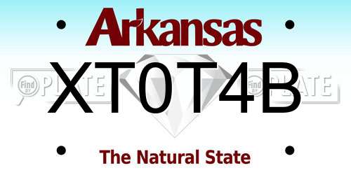 XT0T4B Arkansas License Plate