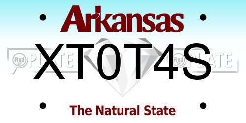 XT0T4S Arkansas License Plate