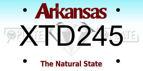 XTD245 Arkansas License Plate