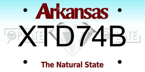 XTD74B Arkansas License Plate