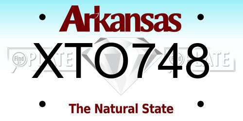 XTO748 Arkansas License Plate