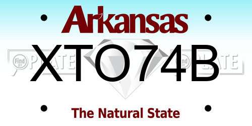 XTO74B Arkansas License Plate