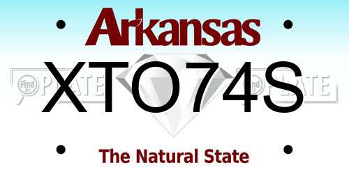XTO74S Arkansas License Plate