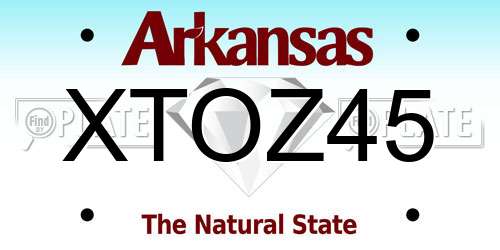 XTOZ45 Arkansas License Plate