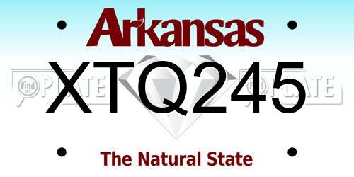 XTQ245 Arkansas License Plate