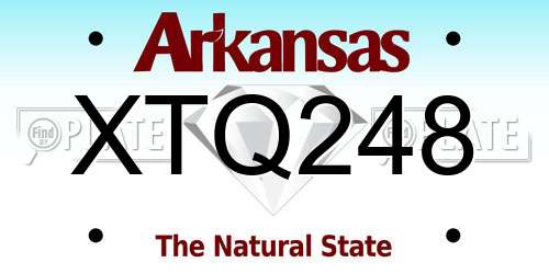 XTQ248 Arkansas License Plate