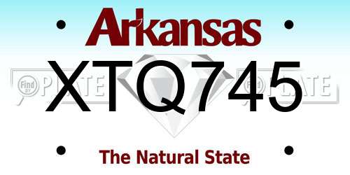 XTQ745 Arkansas License Plate