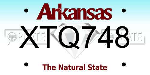 XTQ748 Arkansas License Plate