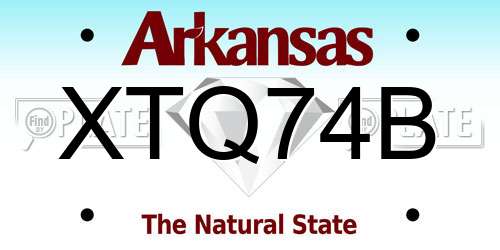 XTQ74B Arkansas License Plate