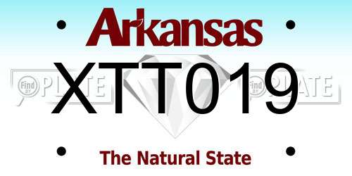 XTT019 Arkansas License Plate