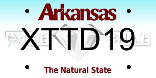 XTTD19 Arkansas License Plate
