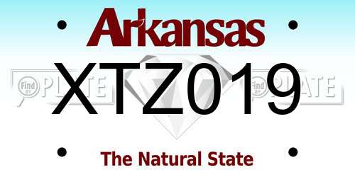 XTZ019 Arkansas License Plate