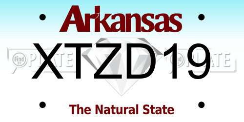 XTZD19 Arkansas License Plate