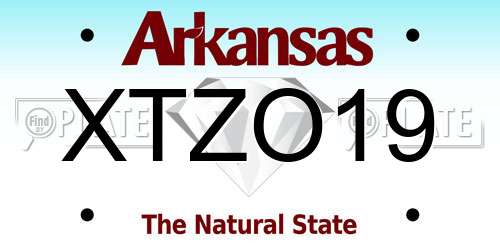 XTZO19 Arkansas License Plate