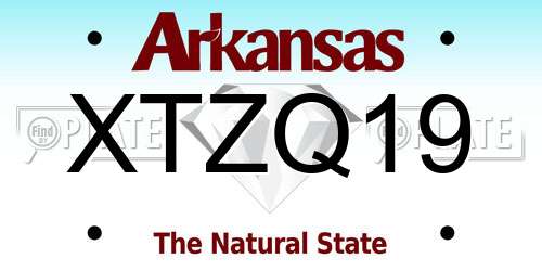 XTZQ19 Arkansas License Plate