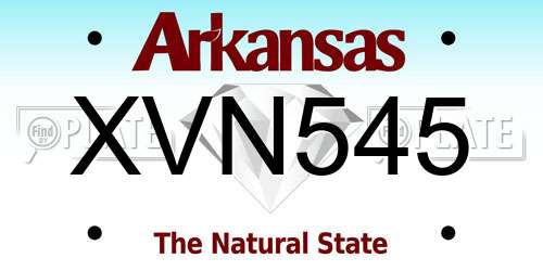 XVN545 Arkansas License Plate