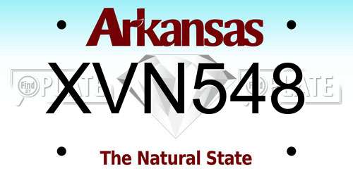 XVN548 Arkansas License Plate